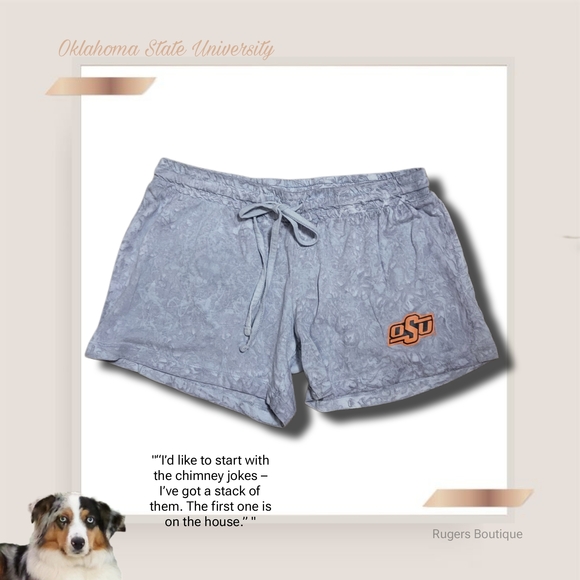 🌿Oklahoma State University Women's Medium Marble Gray Logo Shorts - Picture 9 of 10